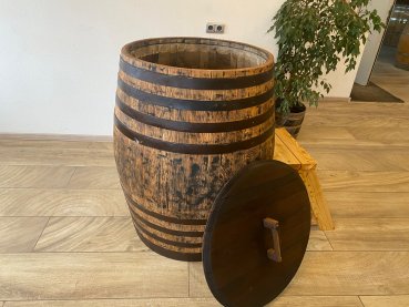 Tauchbecken Whiskyfass abgeschliffen 600 Liter Tauchbottich Saunatauchbecken